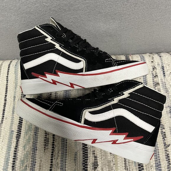 Vans Sk8-Hi Lightning Bolt Black/White Sneakers 6.5 M 8 W - Picture 7 of 9